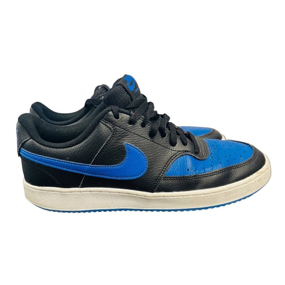 Nike Court Vision Low Black Blue Sneakers Men’s Size 9.5 Leather Casual Shoes
